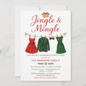 Kerstborrel met Jingle & Mingle Kaart (Voorkant)