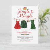 Kerstborrel met Jingle & Mingle Kaart (Staand voorkant)