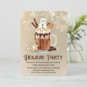 Kerstborrel met Sneeuwman Marshmallow Kaart (Staand voorkant)