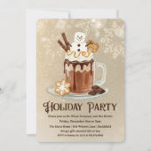 Kerstborrel met Sneeuwman Marshmallow Kaart (Voorkant)