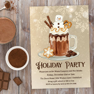 Kerstborrel met Sneeuwman Marshmallow Kaart