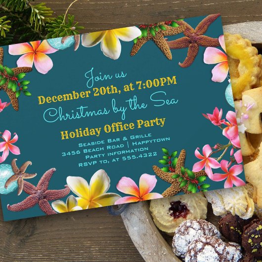 Kerstborrel op het strand uitnodiging