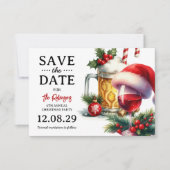 Kerstborrel Party Save the Date-ansichtkaart Aankondiging (Voorkant)