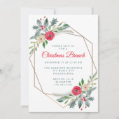 Kerstborrel Wintergroen Feest Uitnodiging (Voorkant)