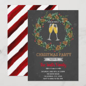 Kerstborrel zie thema feest uitnodiging (Voorkant / Achterkant)