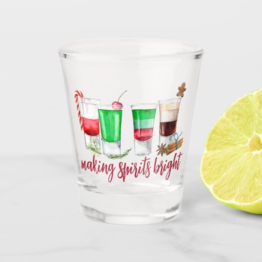Kerstborrels om de sfeer erin te brengen shot glas (Voorkant)