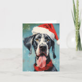 Kerstborstel-schilderkunst kunstwerk van een Dog v Kaart (Voorkant)