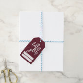 Kerstborstel Schrift Diep Rood Kerstfeest Cadeaulabel (Met Touw)