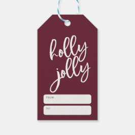 Kerstborstel Schrift Diep Rood Kerstfeest Cadeaulabel