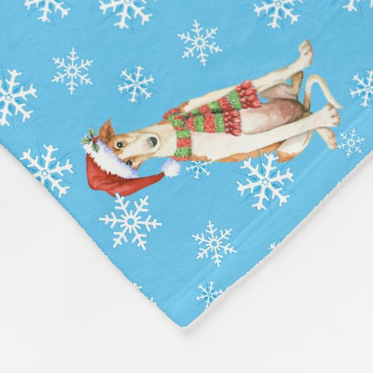 kerstBorzoi Fleece Blanket (Hoek)