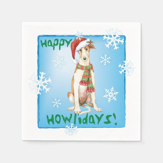 kerstBorzoi Napkins Servet (Voorkant)