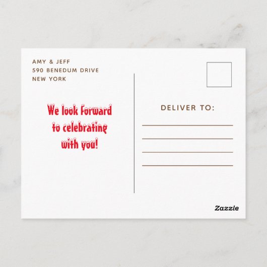 Kerstbos Arctic Fox Birthday Party Briefkaart (Achterkant)