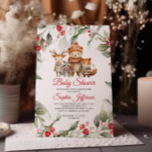 Kerstbos Baby shower van dieren Kaart