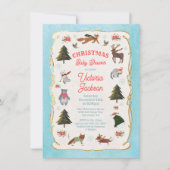 Kerstbos Baby shower van dieren Kaart (Voorkant)