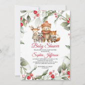 Kerstbos Baby shower van dieren Kaart (Voorkant)