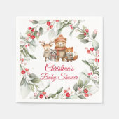 Kerstbos Baby shower van dieren Servet (Voorkant)