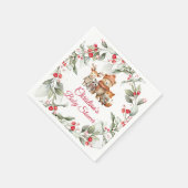 Kerstbos Baby shower van dieren Servet (Hoek)