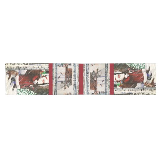 Kerstbos Bezoeker Tablerunner Korte Tafelloper (Horizontaal)