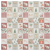Kerstbos bosdieren quilt neutraal stof (Swatch)