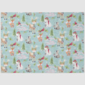 kerstbos Deer Beer Animals Dusta Blue Tissuepapier (Voorkant)