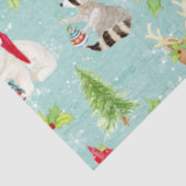 kerstbos Deer Beer Animals Red n Blue Tissuepapier (Detail)