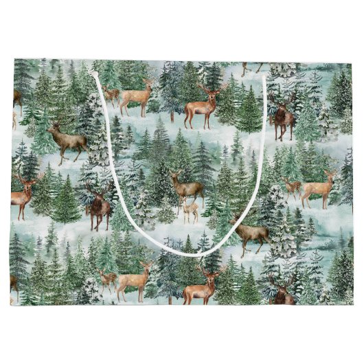 Kerstbos Deer Holiday Groot Cadeauzakje (Achterkant)