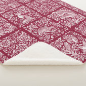 Kerstbos Dierlijk Burgundy Deer Fox Rabbit Sherpa Deken (3/4)