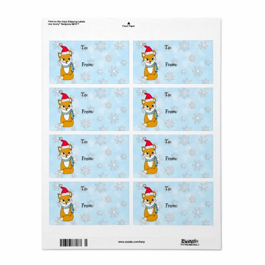 Kerstbos Fox van en naar Etiket (Full Sheet)