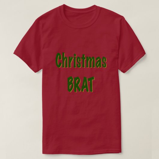 Kerstbos groen goud vleermuis op rood t-shirt (Design voorkant)
