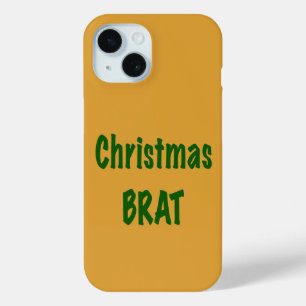 Kerstbos groene vleermuis op goud iPhone 15 case
