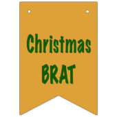 Kerstbos groene vleermuis op goud en rood vlaggetjes (Tweede vlag)