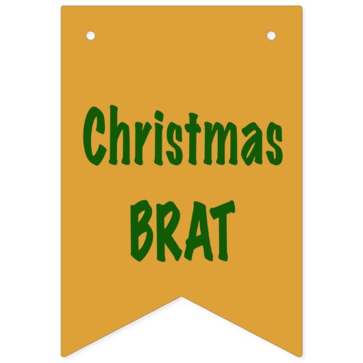 Kerstbos groene vleermuis op goud en rood vlaggetjes (Tweede vlag)