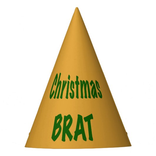 Kerstbos groene vleermuis op goud feesthoedjes (Voorkant)