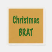 Kerstbos groene vleermuis op goud servet (Voorkant)