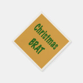 Kerstbos groene vleermuis op goud servet (Hoek)