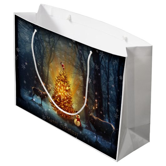 Kerstbos. Groot Cadeauzakje (Achterkant Gekanteld)