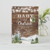 Kerstbos Het is koud buiten Baby shower Kaart (Staand voorkant)