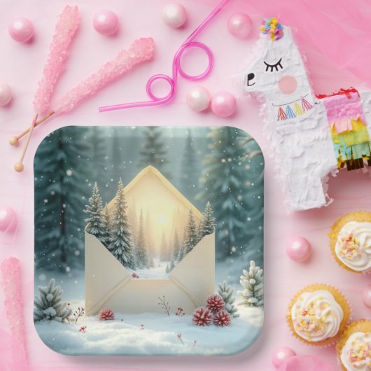 Kerstbos in envelop papieren bordje (Feest)