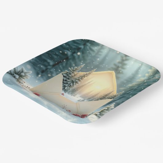 Kerstbos in envelop papieren bordje (Gebogen)