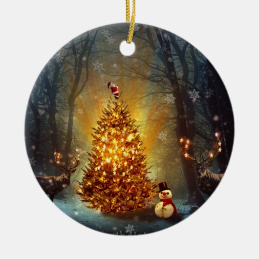 Kerstbos. Keramisch Ornament (Voorkant)