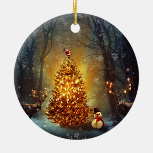 Kerstbos. Keramisch Ornament (Achterkant)