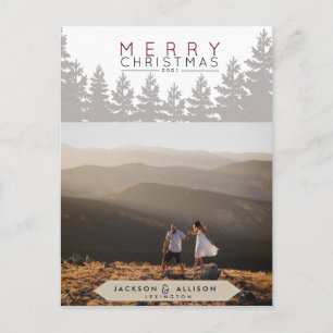 kerstbos Pijnboom en fotokaart Briefkaart