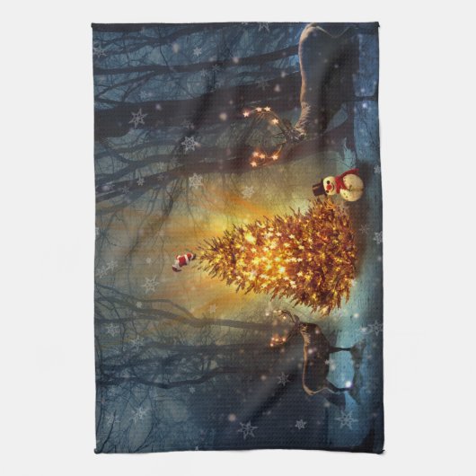 Kerstbos. Theedoek (Verticaal)