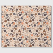 Kerstbos, versieringen op lichtbruin cadeaupapier (Vlak)