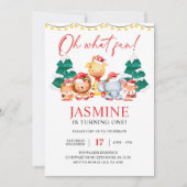 Kerstbos Winter Birthday Kaart (Voorkant)