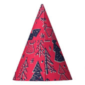 Kerstbos: Wintersilhouet behang. Feesthoedjes (Achterkant)