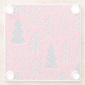 Kerstbos: Wintersilhouet behang. Glazen Onderzetter (Achterkant)