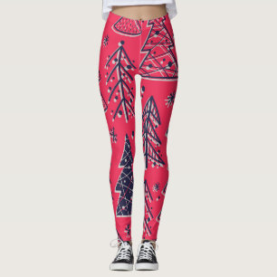 Kerstbos: Wintersilhouet behang. Leggings