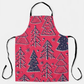 Kerstbos: Wintersilhouet behang. Schort (Voorkant)