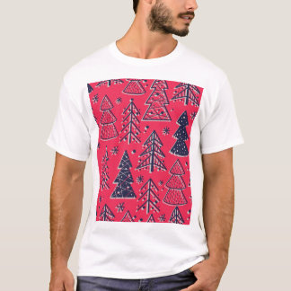 Kerstbos: Wintersilhouet behang. T-shirt